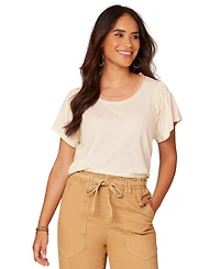 Democracy Petite Scoop-Neck Cropped T-Shirt