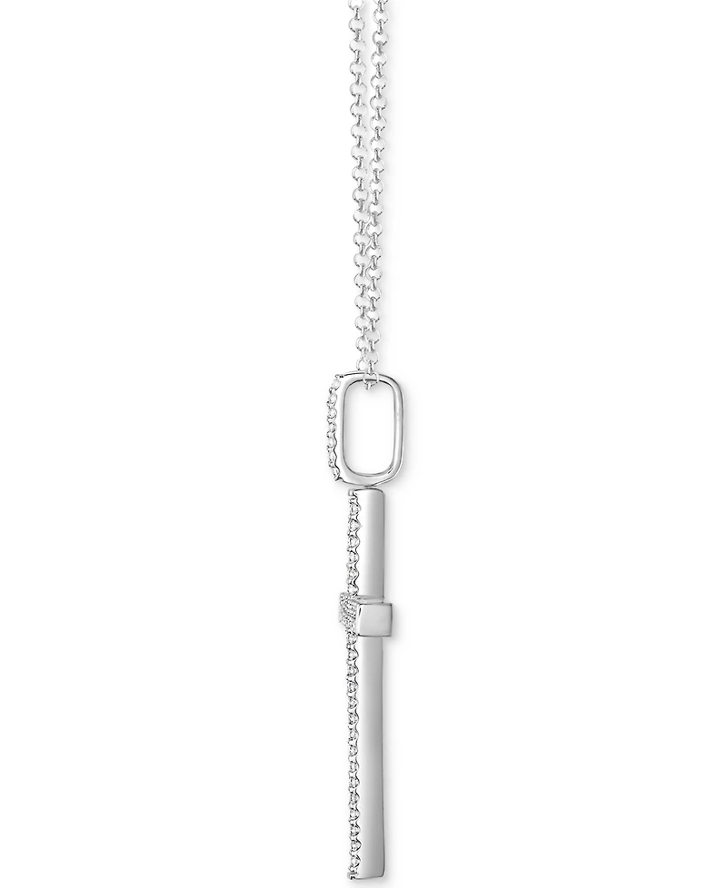 Men's Diamond Pave Cross 22" Pendant Necklace (1 ct. t.w.) in 10k White Gold