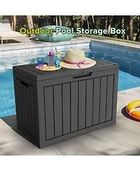 Mondawe 45 Gal Deck Box Resin for Patio Garden Furniture, Outdoor Storage Container