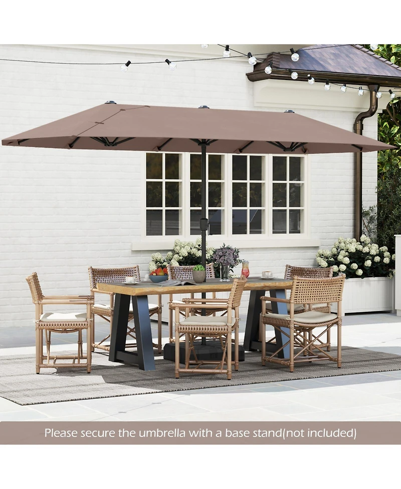 Gymax 13 Ft Double-sided Patio Umbrella Outdoor Large Twin