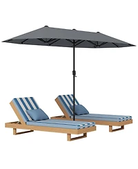 Gymax 13 Ft Double-sided Patio Umbrella Outdoor Large Twin