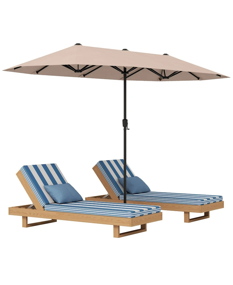 Gymax 13 Ft Double-sided Patio Umbrella Outdoor Large Twin Size Umbrella