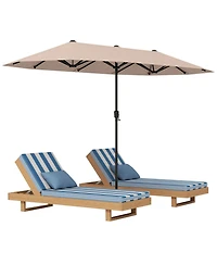 Gymax 13 Ft Double-sided Patio Umbrella Outdoor Large Twin Size Umbrella