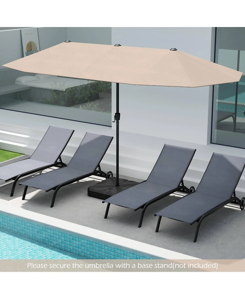 Gymax 13 Ft Double-sided Patio Umbrella Outdoor Large Twin Size Umbrella