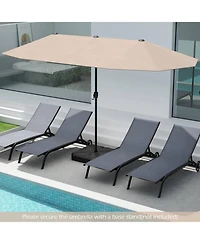 Gymax 13 Ft Double-sided Patio Umbrella Outdoor Large Twin Size Umbrella