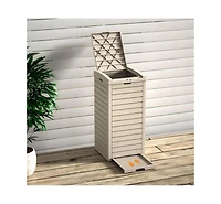 Mondawe 31 Gallon Large Outdoor Trash Can with Lid and Liquid Drawer
