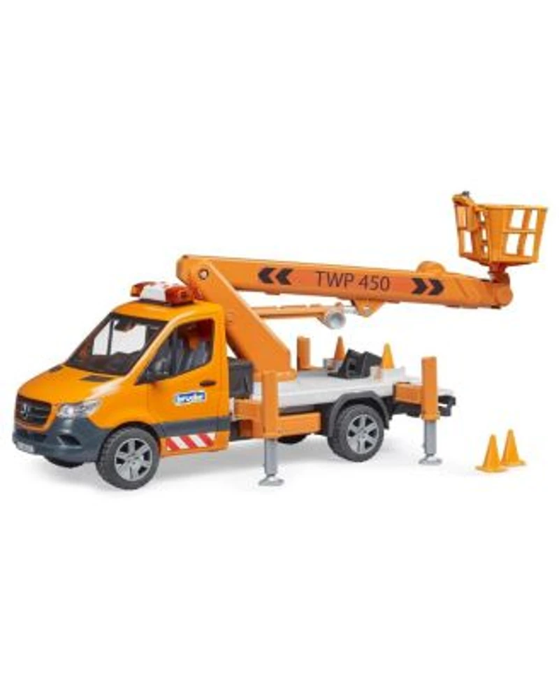 Bruder 1 16 Mercedes Benz Sprinter Service Truck With Crane Basket Lights Sounds 02679