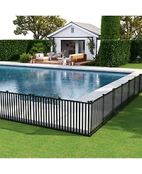 2 Piece Vinyl Picket Fence Set for Garden and Yard Decoration