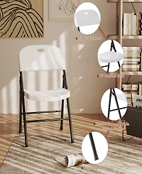 Sugift Portable Folding Chair Set with Durable Steel Frame 4 Pack