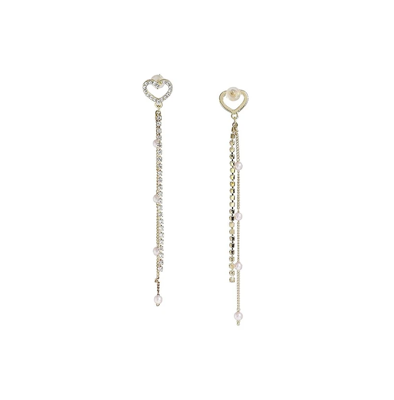 Sohi Women's White Sleek Drop Earrings
