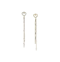 Sohi Women's White Sleek Drop Earrings
