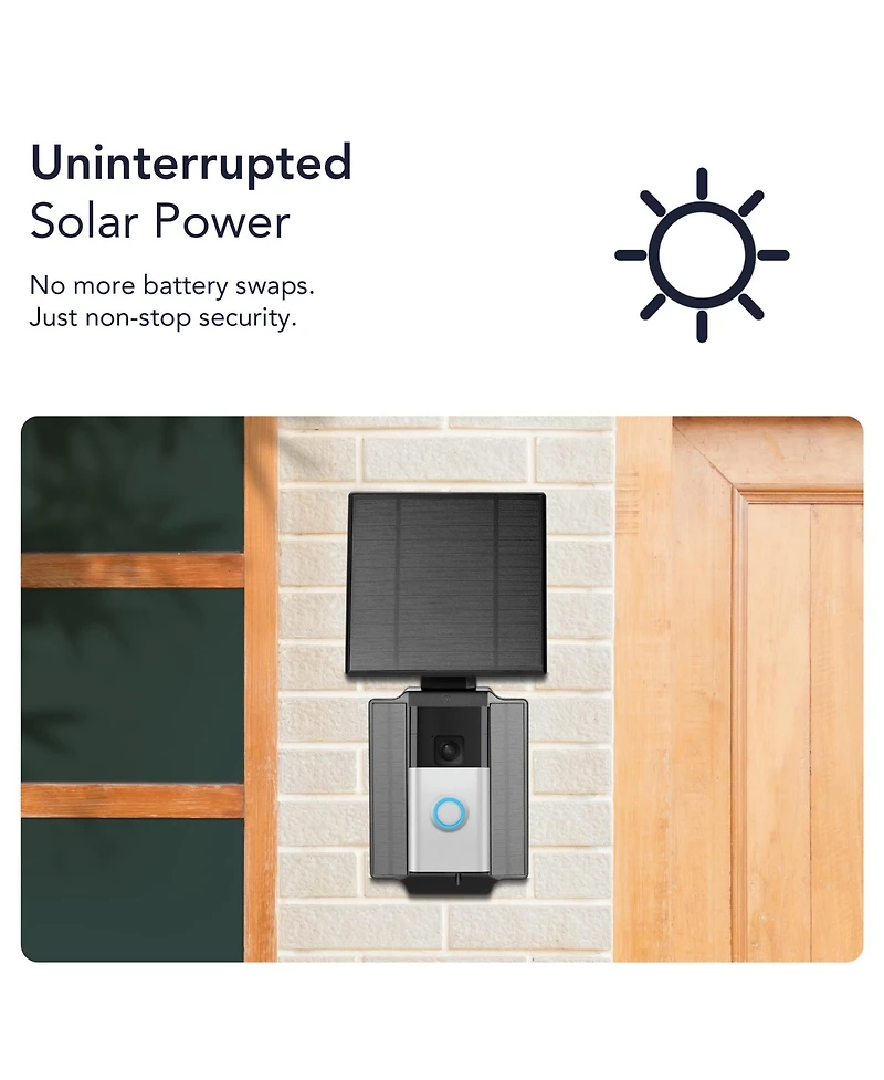 Wasserstein 2.5W Solar Charger for Ring Battery Doorbells (2024–2nd Gen) & Wyze Video Doorbell Pro