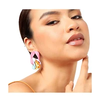 Sohi Women's Colourblock Chainlink Drop Earrings