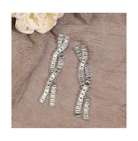 Sohi Women's Silver Twisted Drop Earrings