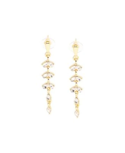 Sohi Womens White Sleek Drop Earrings