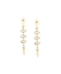 Sohi Womens White Sleek Drop Earrings