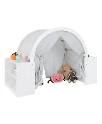 Slickblue Kids Play Tent with Curtain Shades and 8 Cubbies