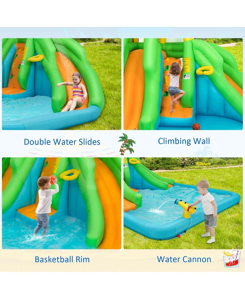 Mecale Kids Inflatable Water Park Bounce House with 480 W Blower