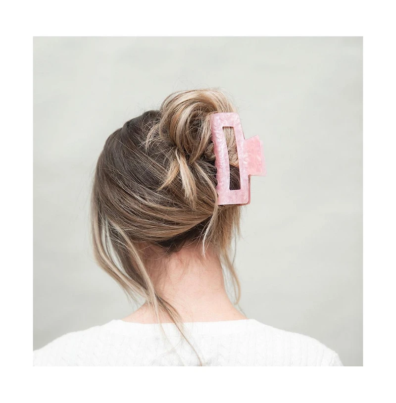 Large Rectangle Claw Clip - Pink