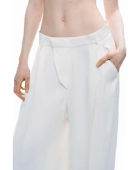 Nocturne Women's Low-Rise Asymmetric Placket Detail Pants