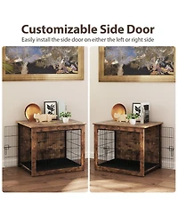 Ecooso Dog Crate Furniture with Cushion and Double Doors for Small/Medium Dogs