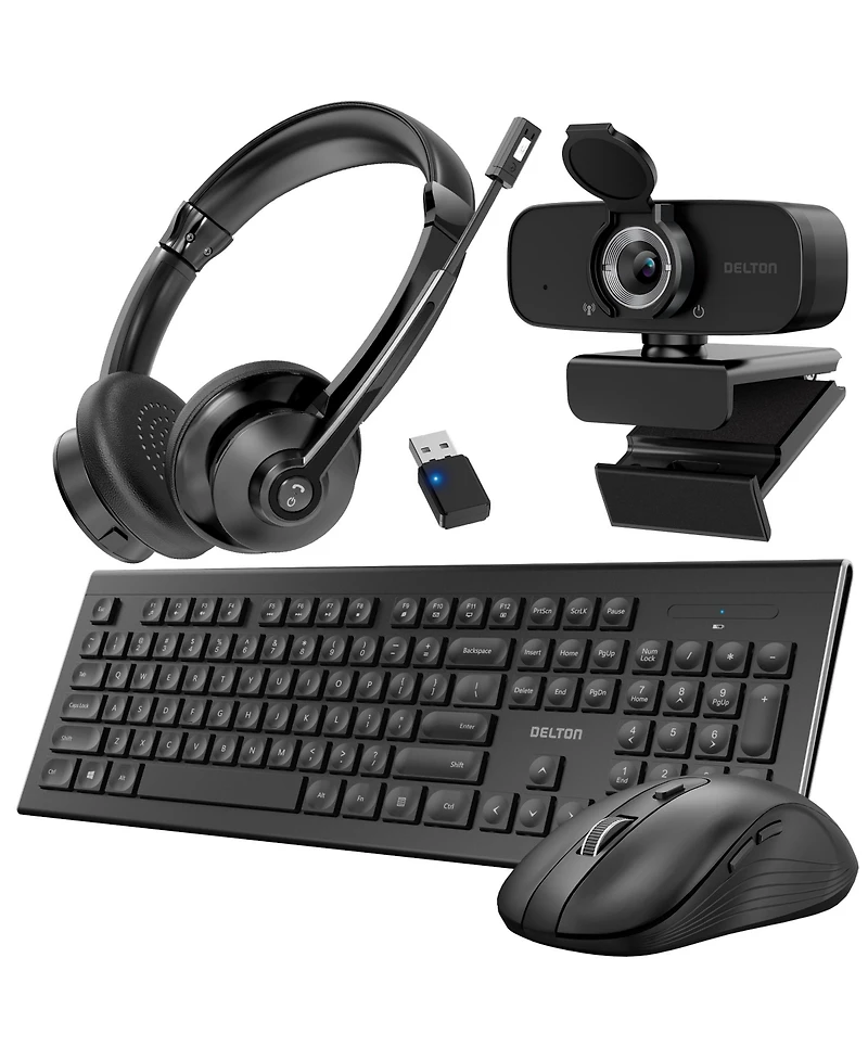 Delton 30x Work Anywhere Bundle: Keyboard, Mouse, Webcam, Headset (DBND4WLS30XREG)