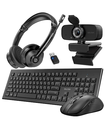 Delton 30x Work Anywhere Bundle: Keyboard, Mouse, Webcam, Headset (DBND4WLS30XREG)