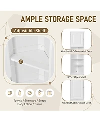 Casainc 66.9"H Tall Corner Cabinet with 2 Doors, Adjustable Shelves, Multi-Functional Storage