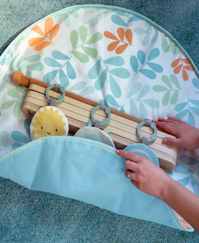 Ingenuity Infant Sun Valley Wooden Toy Arch Baby Play Mat