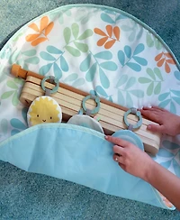 Ingenuity Infant Sun Valley Wooden Toy Arch Baby Play Mat