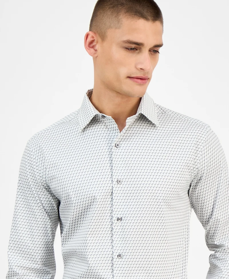Alfani Men's Geo-Print Dress Shirt, Exclusively at Macy's