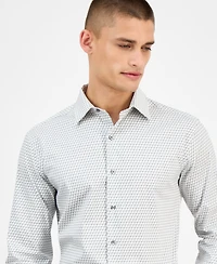 Alfani Men's Geo-Print Dress Shirt, Exclusively at Macy's