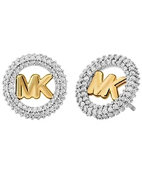 Michael Kors Small Pave Logo Stud Earrings