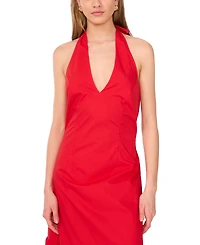 1.state Women's Cotton Tie-Back Halter Maxi Dress