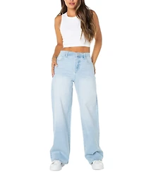 Celebrity Pink Juniors' Elastic-Back Wide-Leg Jeans