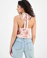 En Saison Women's Sedona Halter-Neck Ruffle-Trim Top