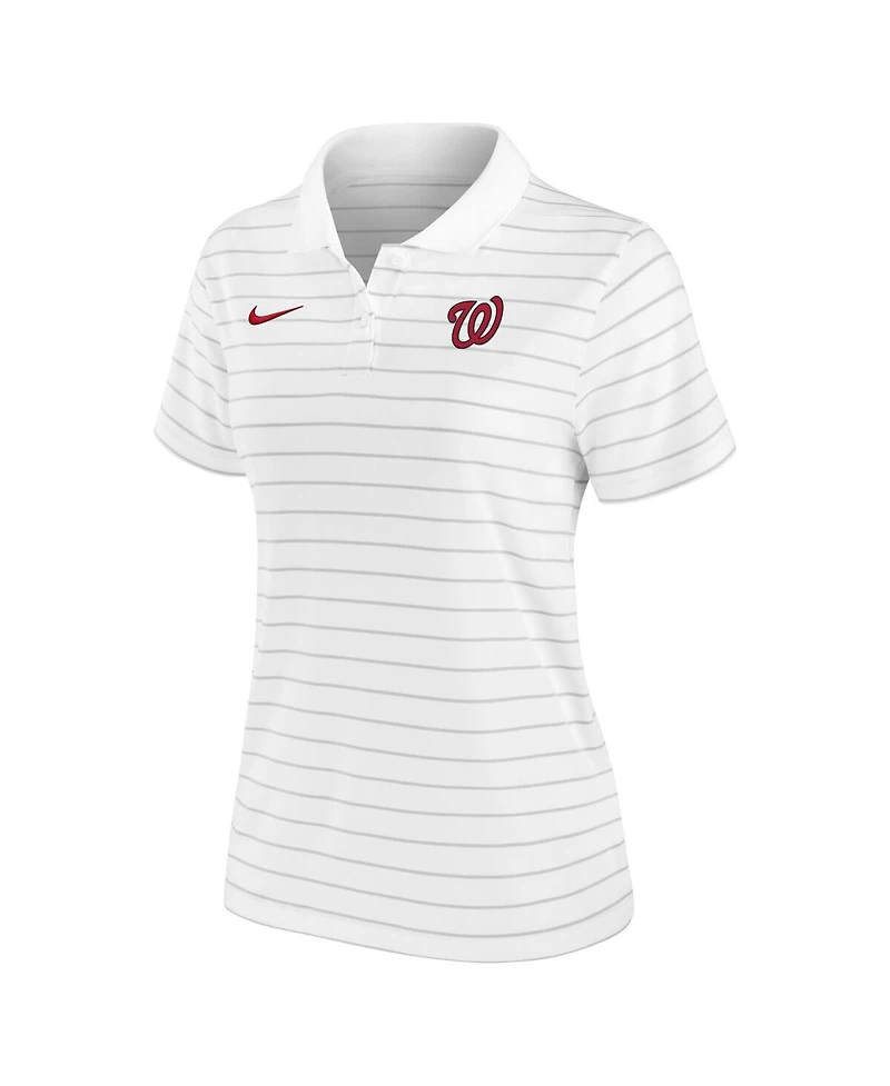 Nike Women's White Washington Nationals Authentic Collection Victory Performance Polo Shirt