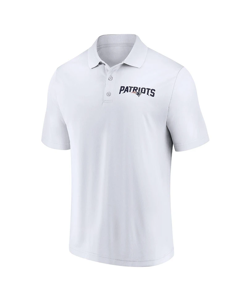 Fanatics Men's White New England Patriots Lockup Polo Shirt
