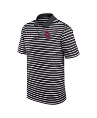 Jordan Men's Black/White Oklahoma Sooners Primetime Victory Striped Performance Polo Shirt