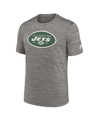 Nike Men's Gray New York Jets Sideline Velocity Throwback Logo Performance T-Shirt