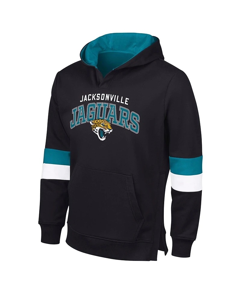 G-iii Sports by Carl Banks Men's Black/Teal Jacksonville Jaguars Adaptive Faceoff Pullover Hoodie