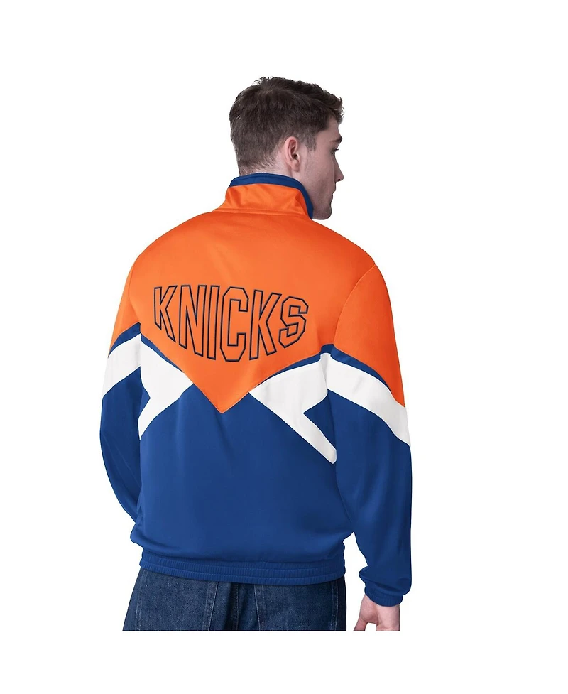 Starter Men's Orange/Blue New York Knicks Rush Applique Full-Zip Track Jacket