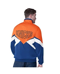 Starter Men's Orange/Blue New York Knicks Rush Applique Full-Zip Track Jacket