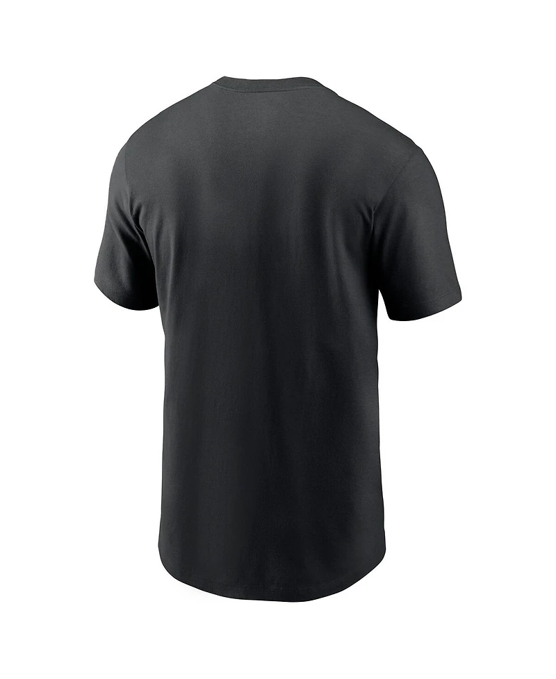 Nike Men's Black Detroit Lions Primetime Wordmark Essential T-Shirt