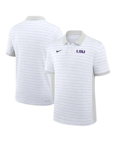 Nike Men's White Lsu Tigers 2025 Early Season Coaches Sideline Victory Stripe Performance Polo Shirt
