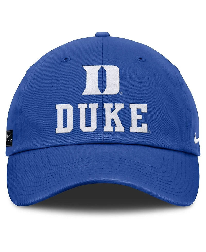 Nike Men's Royal Duke Blue Devils 2025 Sideline Club Adjustable Hat