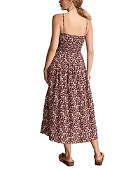 Lucky Brand Women's Printed Smocked Midi Dress