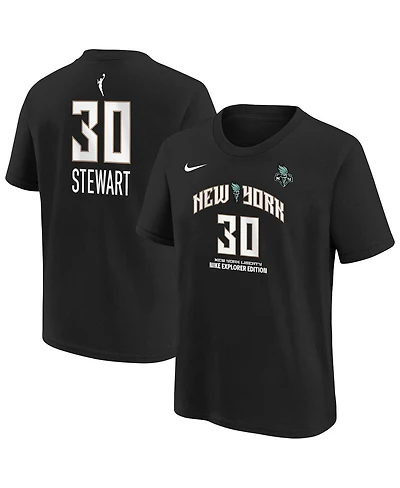 Nike Big Boys and Girls Breanna Stewart Black New York Liberty Explorer Edition Player Name Number T-Shirt