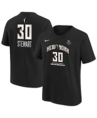 Nike Big Boys and Girls Breanna Stewart Black New York Liberty Explorer Edition Player Name Number T-Shirt