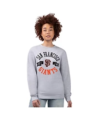 G-iii 4Her by Carl Banks Women's Heather Gray San Francisco Giants Team Logo Fleece Pullover Sweatshirt